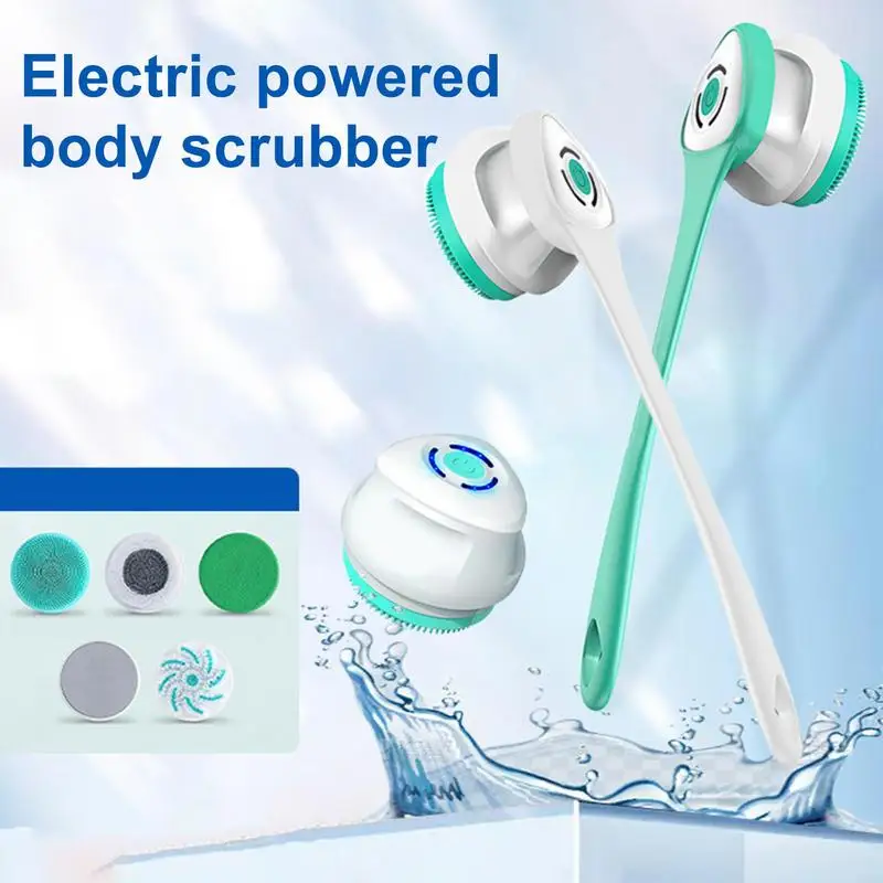 

Electric Body Massager Rechargeable Long Handle Body Scrubber Handheld Multifunctional Body Brush Back Scrub Cleaner