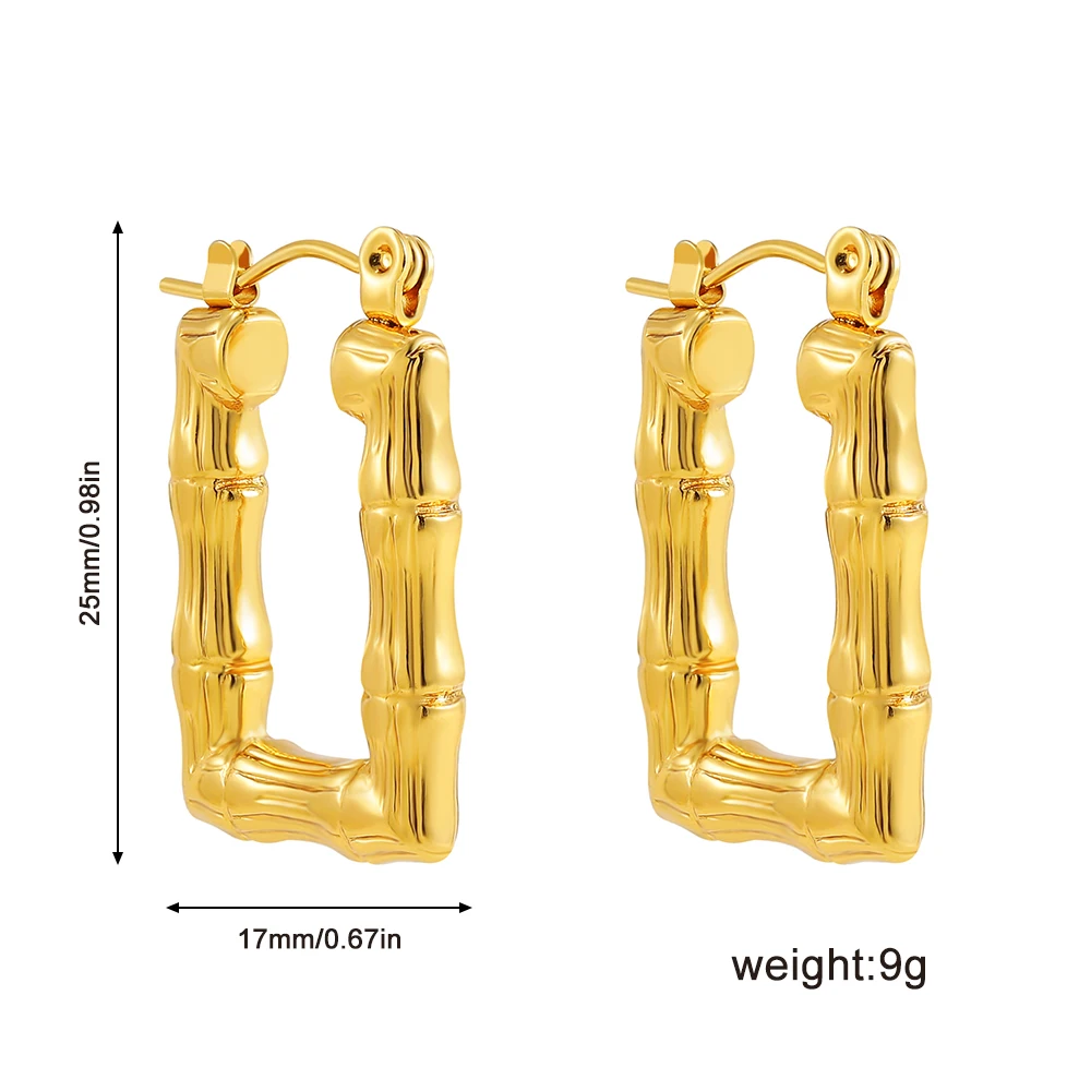 Gold Plated Chunky Hoop Earrings for Women
