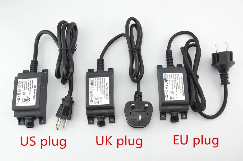 AC 90-240V DC 12V 1A IP68 Outdoor Waterproof LED Laser Lawn Landscape Lights SELV Switch Power Supply Adapter EU US UK AU Plug