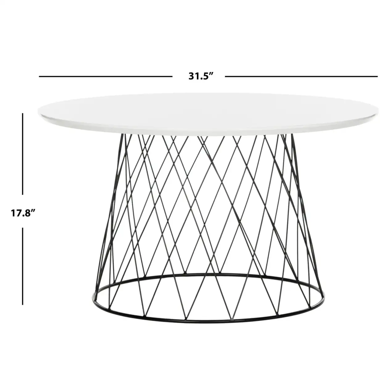 Roe Retro Mid-Century Lacquer Coffee Table White Vintage medieval lacquered coffee table white   modern Iron base geometry 4