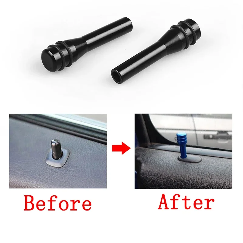 Car Door Lift Button Locking Pins Universal Car Security Door Lock Pins Aluminum Alloy Knob Auto Interior Accessories 2/4Pcs