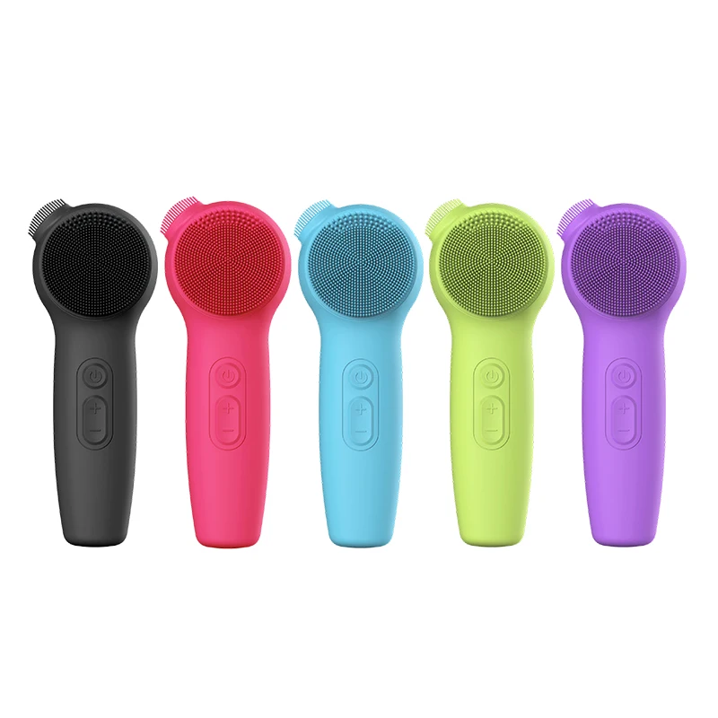 Electric Facial Cleansing Brush Silicone Ultrasonic Vibration Face Cleanser Deep Pores Blackhead Cleaning Washing Skin Massager acupoint stimulation massage facial mask silicone electronic vibration therapy facial mask