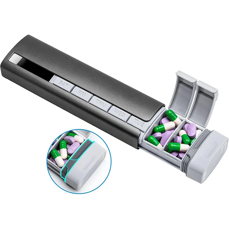 Premium Aluminum Alloy 7-Day Pill Organizer - Durable, Portable Medication & Vitamin Storage Case