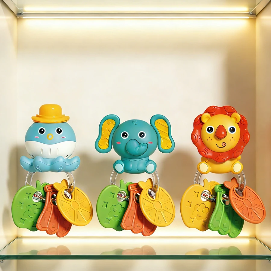 Baby Teething Rattle Toy, an Early Education Toy That Helps Develop Hand-Eye Coordination, Featuring Cute Cartoon Designs Like L - 5
