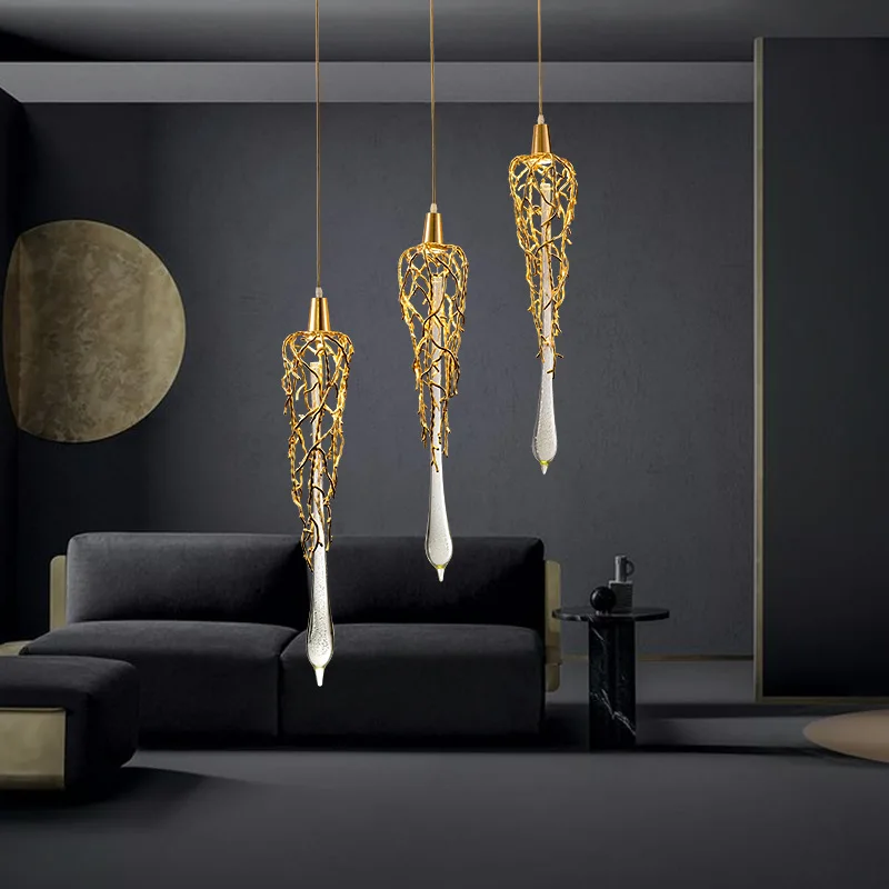 

Modern branched LED chandelier crystal spiral staircase chandelier living room villa bedroom chandelier lighting chandelier