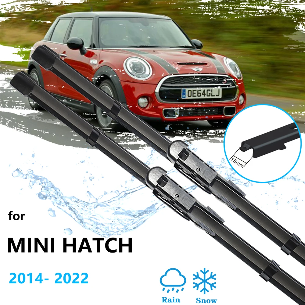For MINI COOPER Hatch F55 56 57 2014~2022 Car Wipers Blades Arm Replacement  Windscreen Boneless Frameless Rubber High Quality