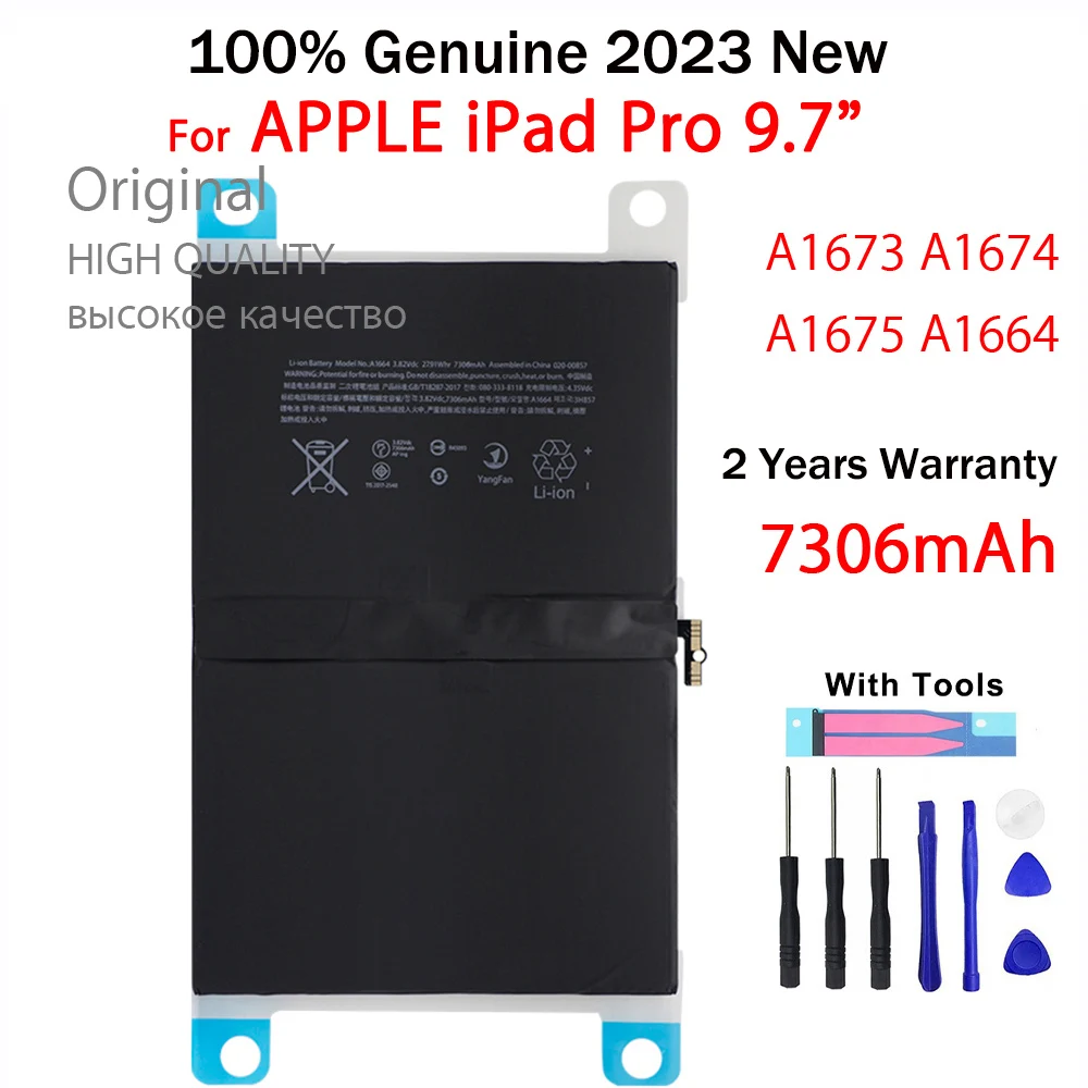 

2023 Original A1673 A1674 A1675 7306mAh Tablet Battery For iPad Pro 9.7 A1664 inch High Quality Batteries With Free Tools