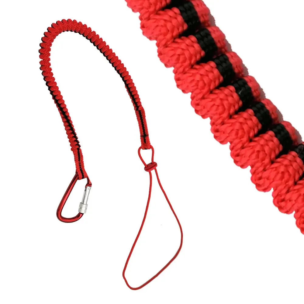 Safety Bungee Tether Tool Lanyard with Carabiner Hook 8kg Capacity for Climbing safety lanyard