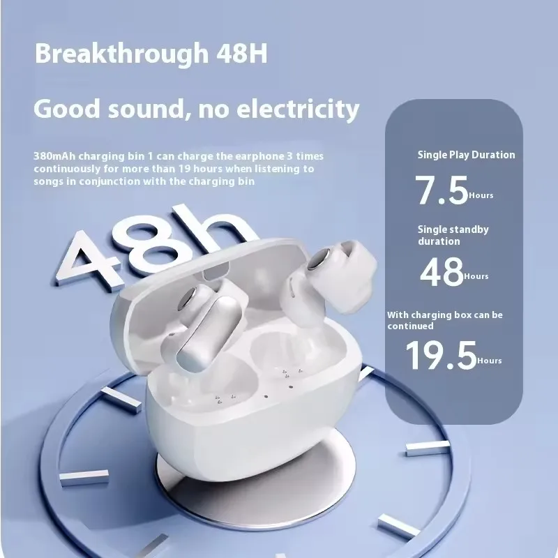 New Earclip Wireless Bluetooth Earphone Surround Sound Noise Reduction Sports Game Earphone Touch Control with Microphone