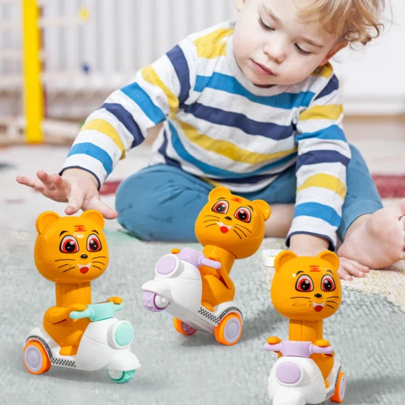Cute Cartoon Toy Car Children Toys Cars Yellow Duck Motorcycle Puzzle Inertial Car Parent-Child Interaction Boys and Girls Toys ungh 4pcs set cute engineering diecast car crane excavator dump mixer truck inertial vehicle toys for children