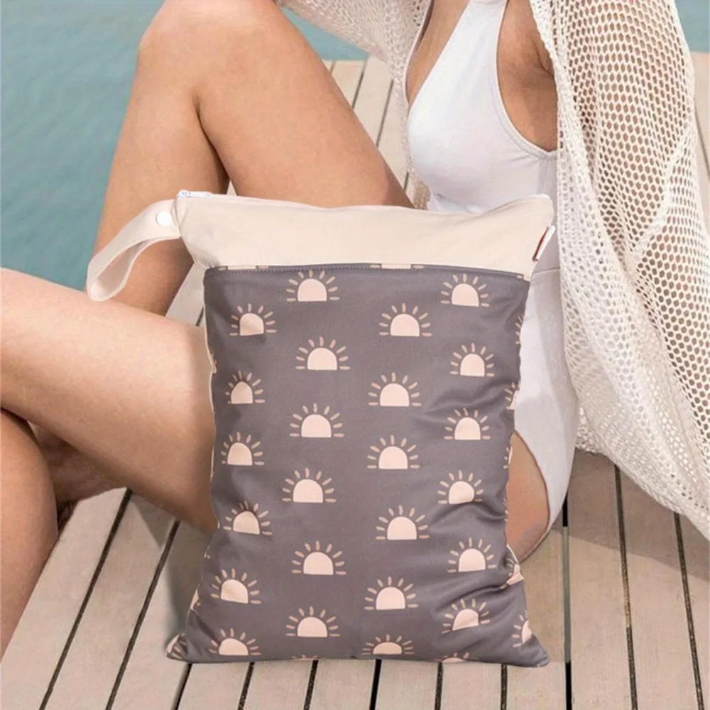 Cloth Diaper Wet & Dry Bag - Waterproof Washable Travel Bag For Wet Laundry Beach Pool Gym Ideal Gift for Parents and Travelers 5