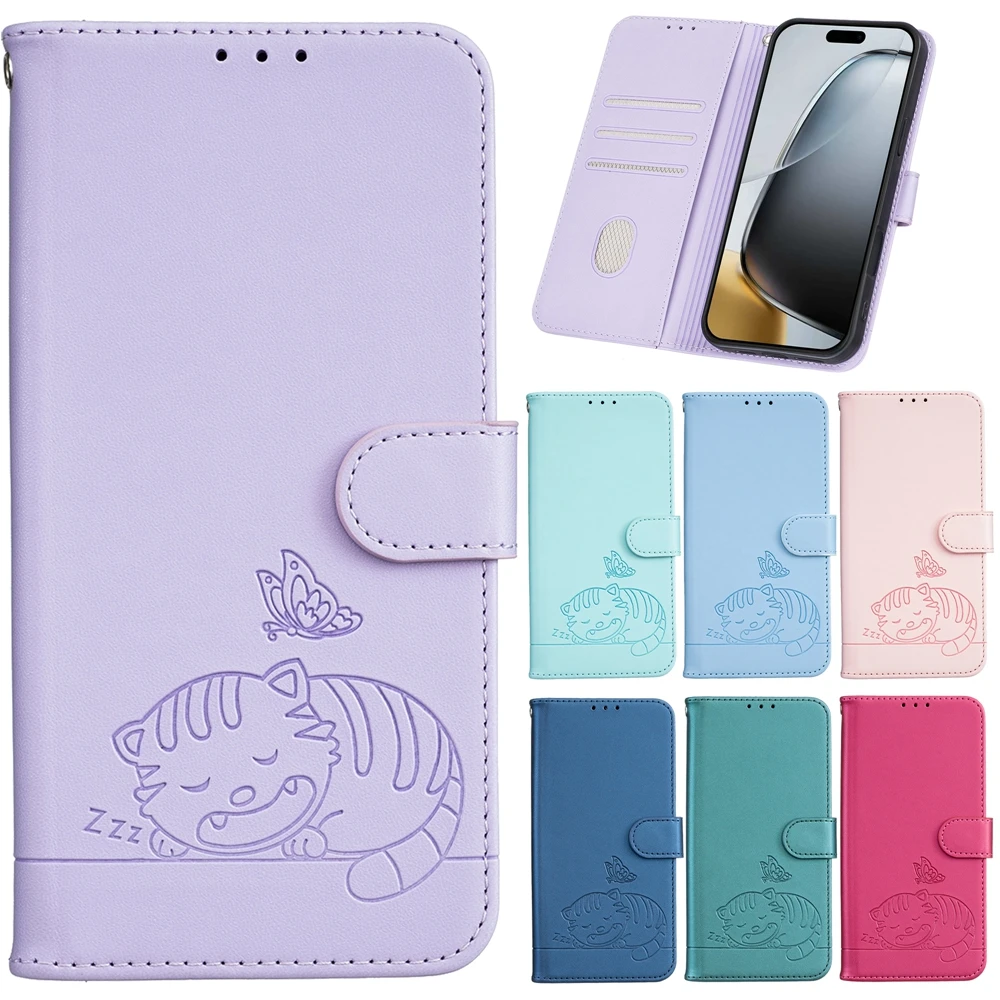 Nubia Focus Pro 5G Leather Case with Kawaii Phone Strap Cover