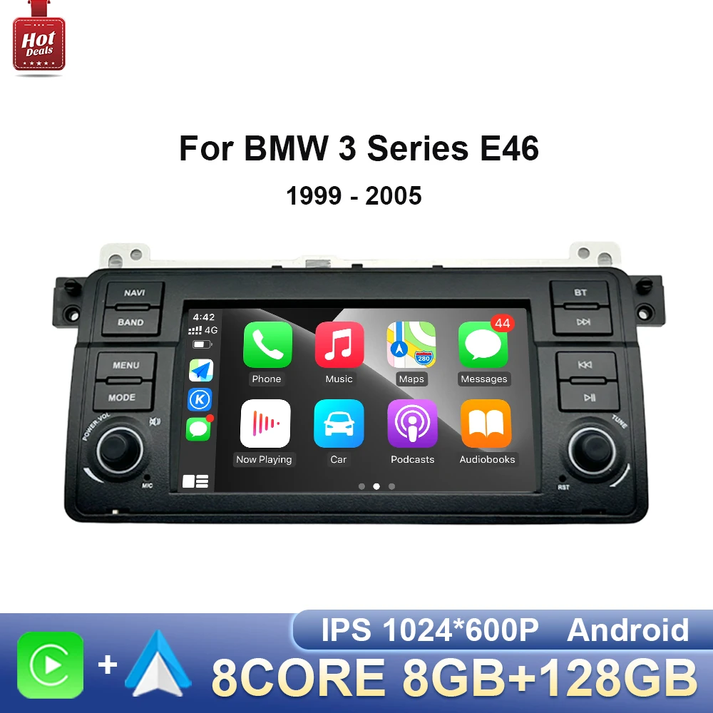 Wireless CarPlay Car Radio Multimedia Video Player Navigation GPS Android Auto for BMW 3 Series E46 Head Unit Wifi