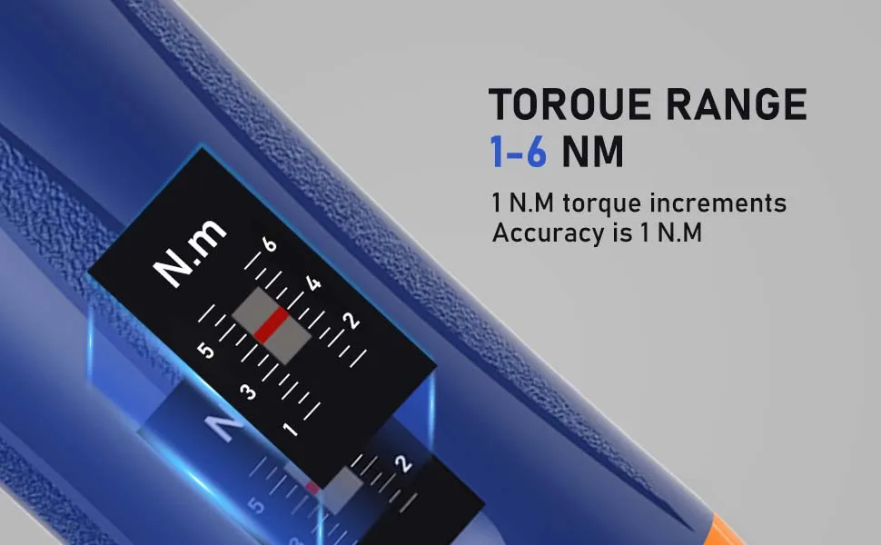 Professional Preset Torque Screwdriver 1-6 Nm 1/4'' Drive Precision Adjustable T