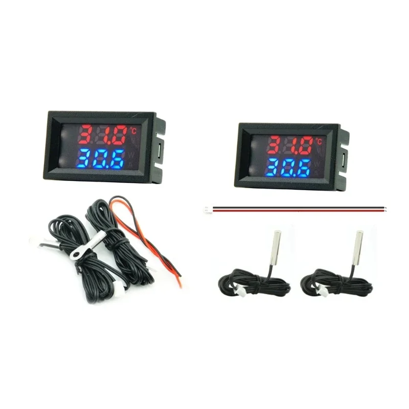 1pc Mini Digital Thermometer 4-28V Double Display Detectors