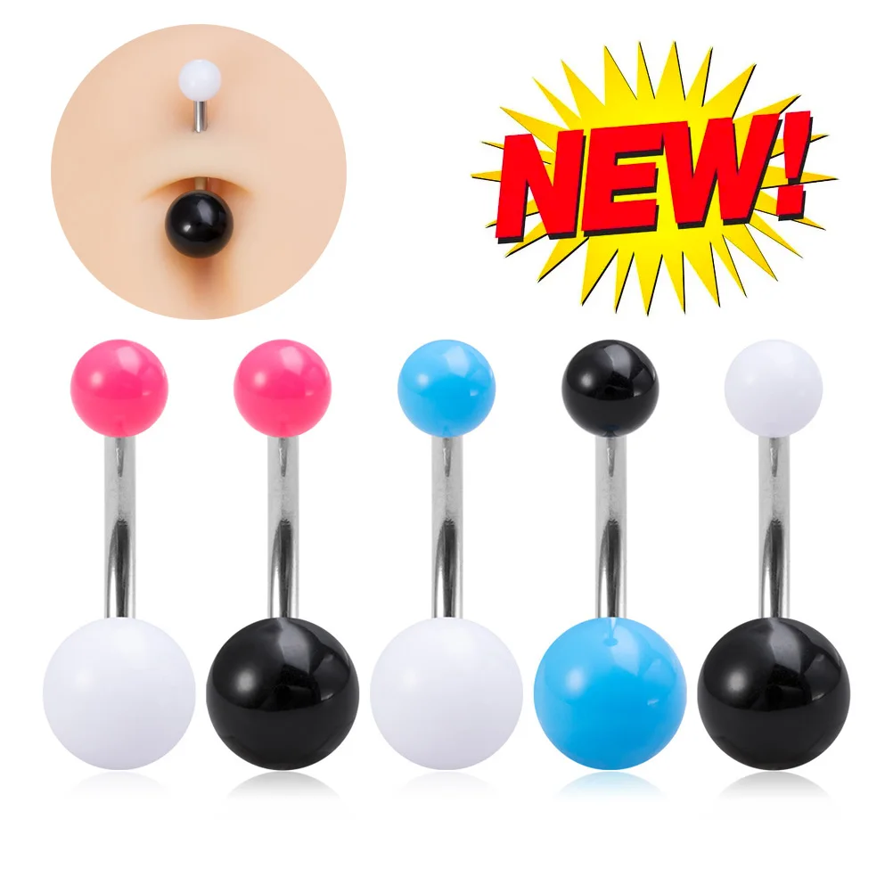 100 Pezzi Ombelico Acrilico Anelli Ombelico Borchie Piercing - Foto 10