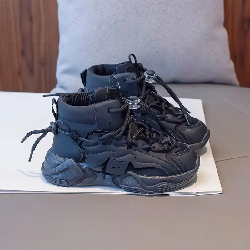 Spring Autumn Children's Sneakers Causal Boys Girls High-top Sneakers Simple Non-slip Breathable Kids School Basketball Shoes