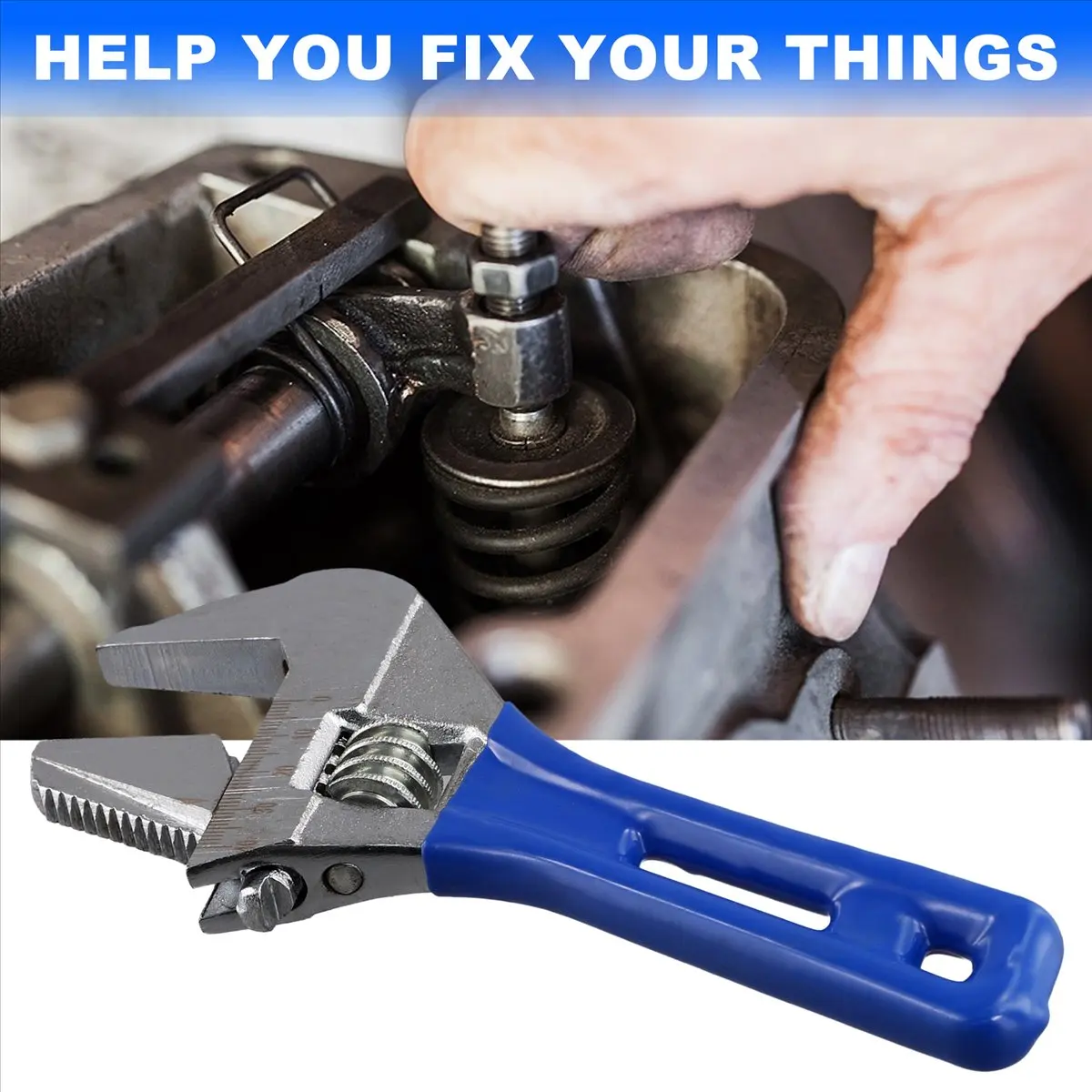 T28C 조절식 렌치 만능 스패너 욕실 렌치 가정용 대형 오픈 배관 수리 도구 8인치