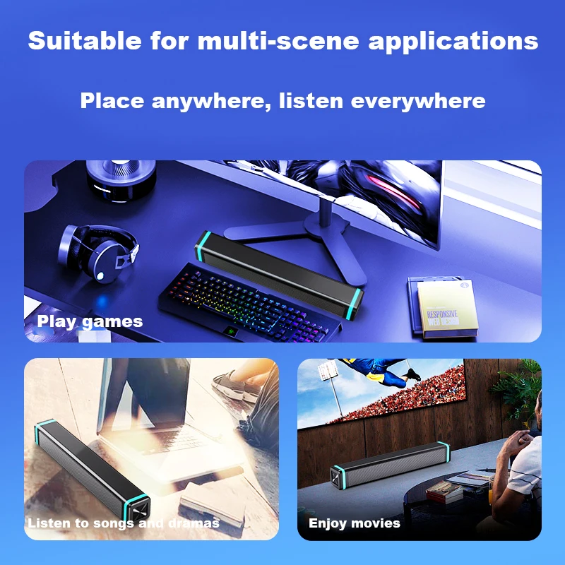 

For Computer PC Loudspeakers Support Bluetooth-compatible Wireless Furround Speakers Column Sound Bar