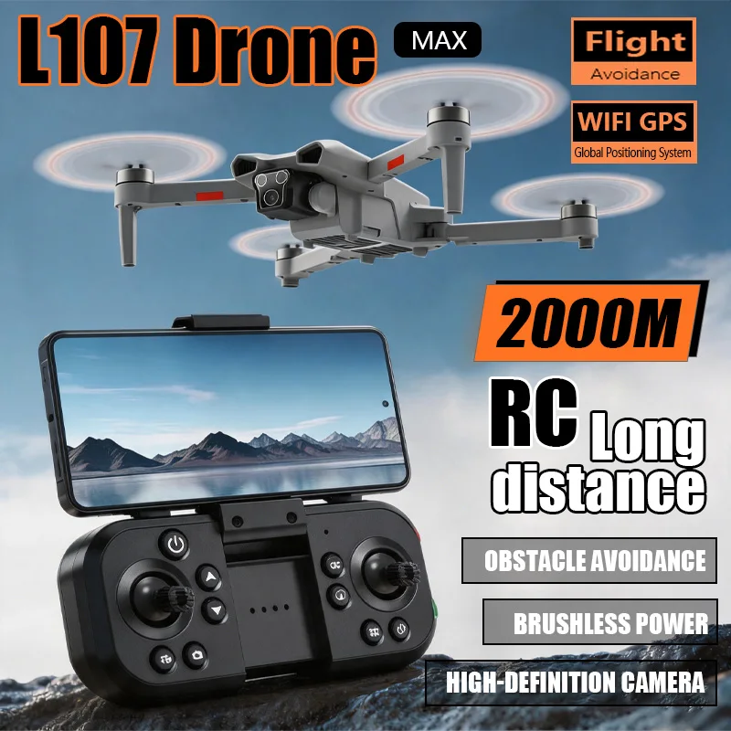 Drone L107 Pro 6K avec Moteur Sans Balais et Caméra Réglable