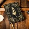 Retro A5 notebook printed leather cover notepad work meeting minutes golden edge 3