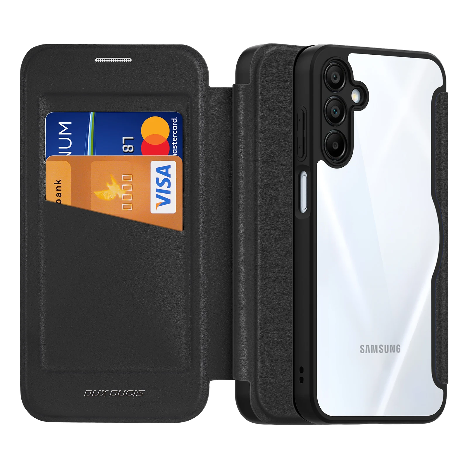Premium DUX DUCIS Folio Case with Wallet and Transparent Back Cover