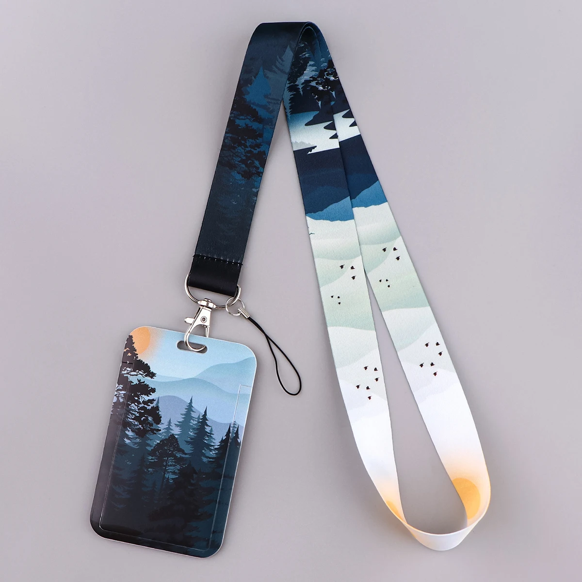 Sleek Minimalist Credential Holder Lanyard & Keychain Set