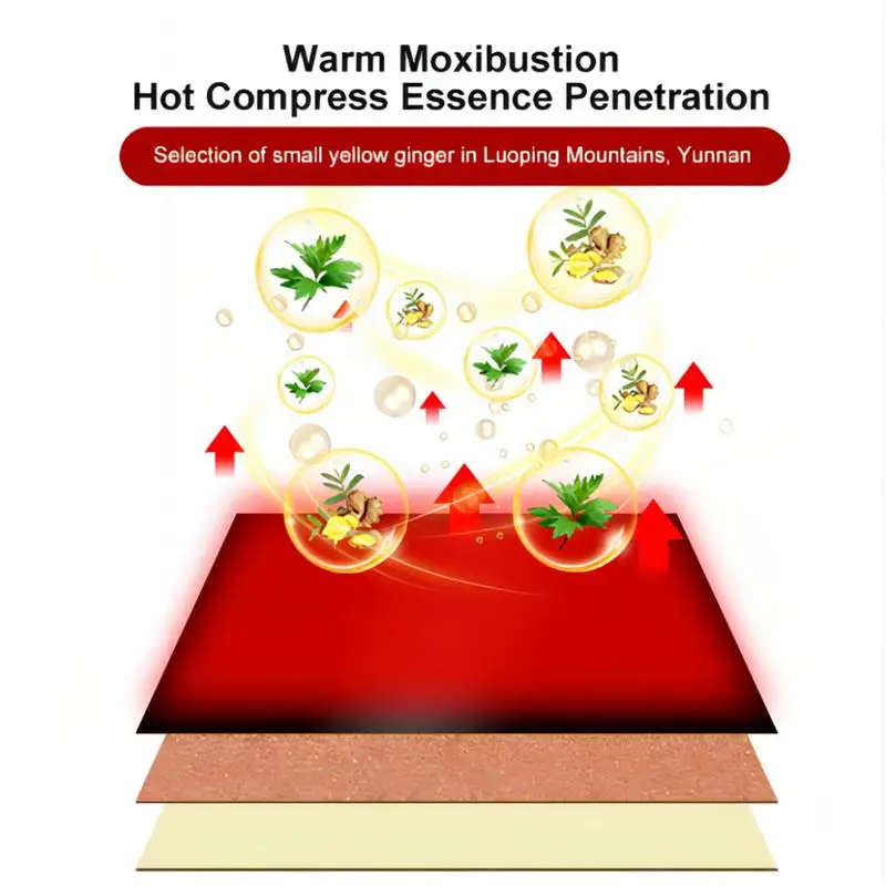 Ginger Patch Self-Heating Natural Plant Extracts Heat Compresses To Relieve Discomfort Improve Fatigue Lower Back 50/100pcs