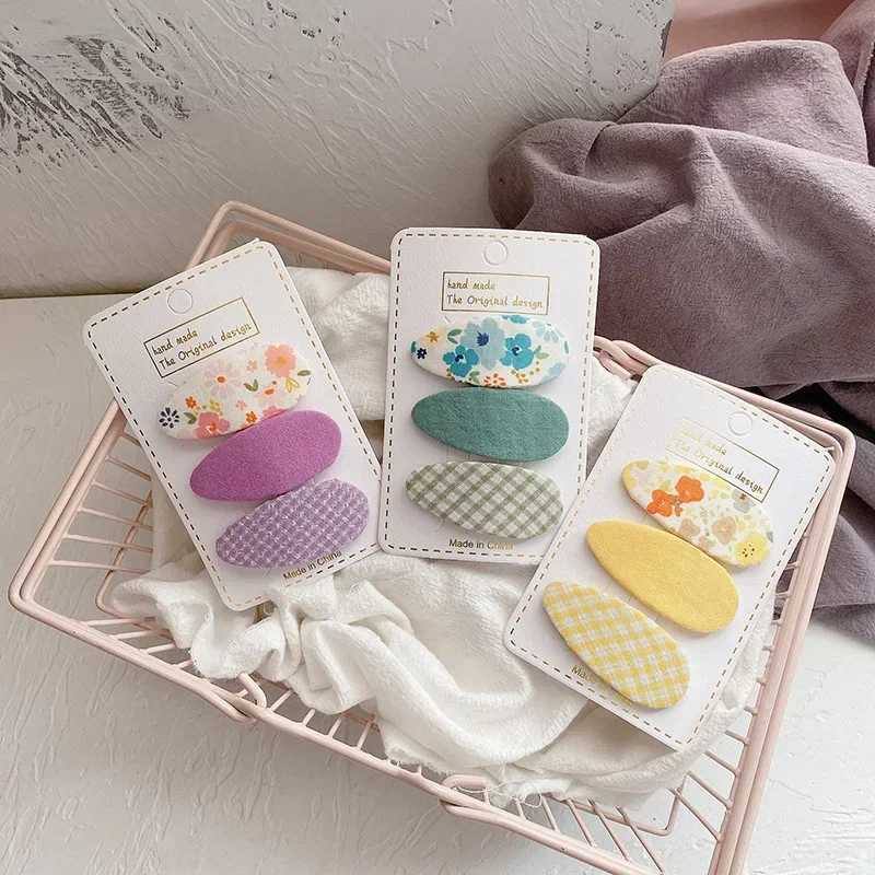 3pcs/set Candy Color Baby Hairpins Sweet Korean Girls Hair Clip Headband Kids Cute Floral Fashion Hair Accessories Ornaments