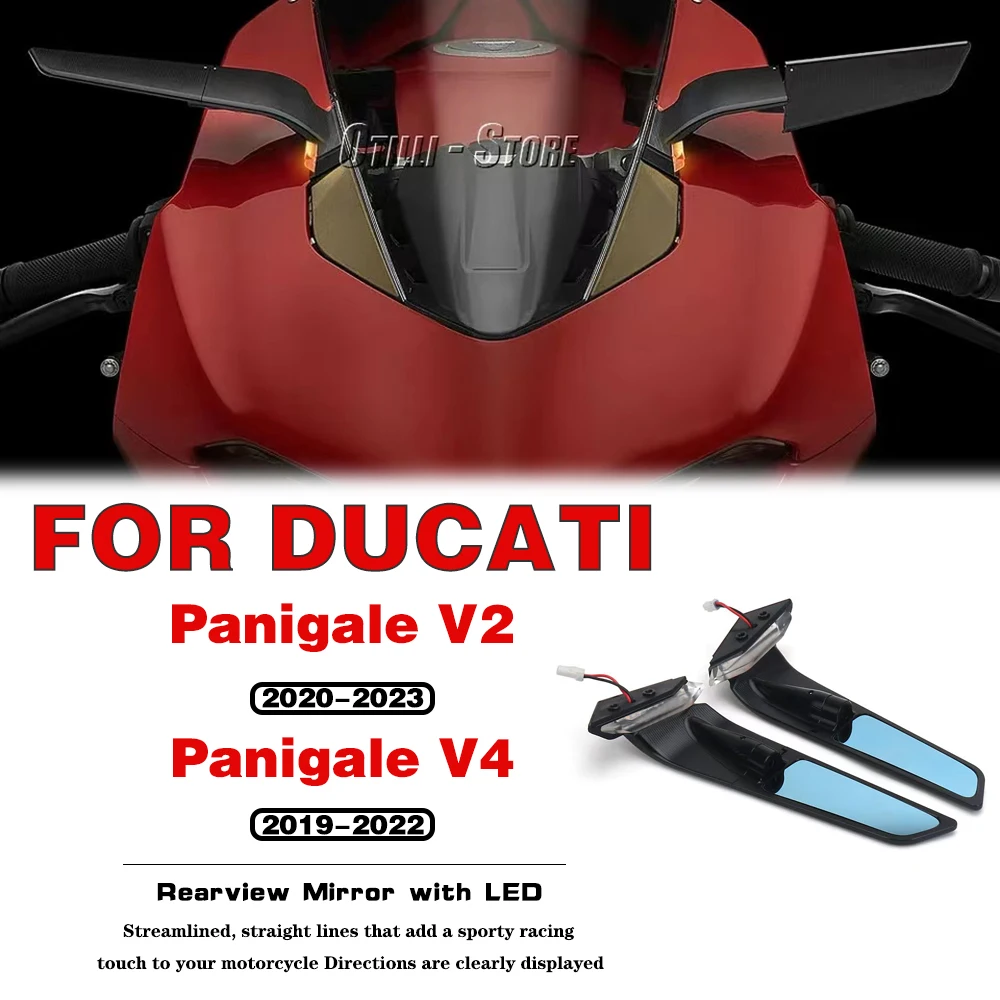 Motorcycle-Rear-Side-Rearview-Mirrors-with-LED-Light-For-Ducati ...