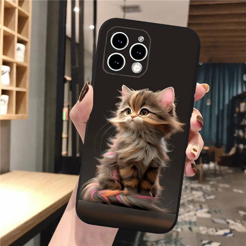 thumbnail image 1 of Funda de teléfono con bonito gatito bebé para iPhone 16, 15, 14 Pro Max, 16, 15, 14, 13, 12 Pro, 15 Plus, iPhone 11, 1 of 5