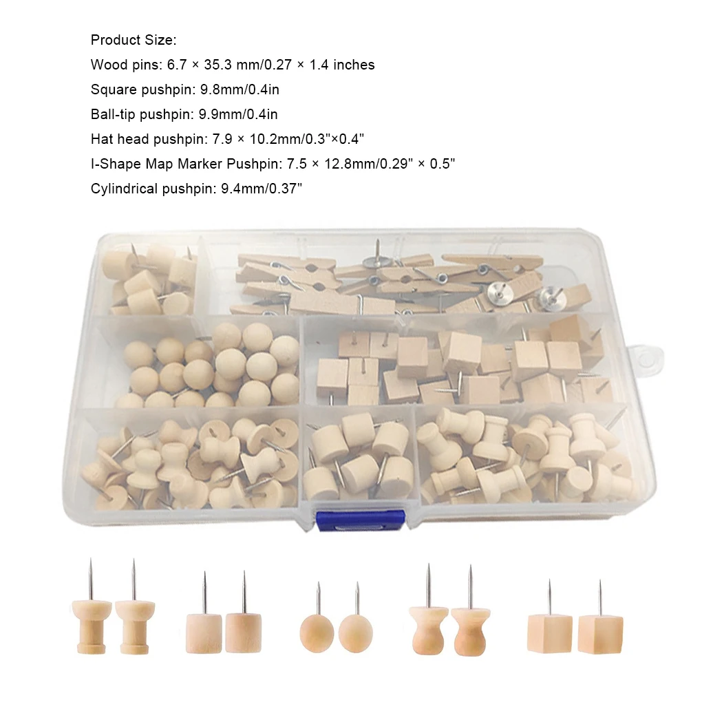 

Набор маленьких деревянных штифтов для больших пальцев, 135 шт.