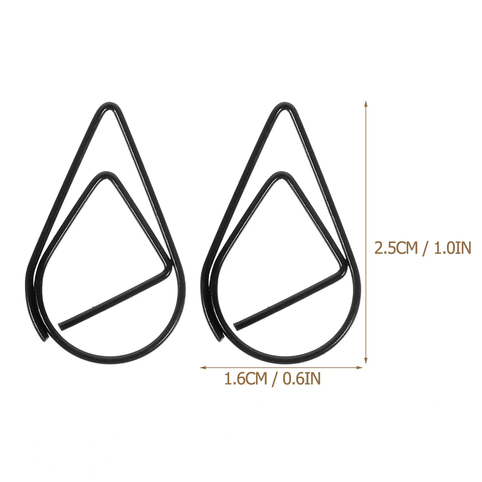 100Pcs 드롭 모양 금속 종이 클립 노트북 달력 스크랩북 인사말용 귀여운 장 작은 사무실 문서 클립