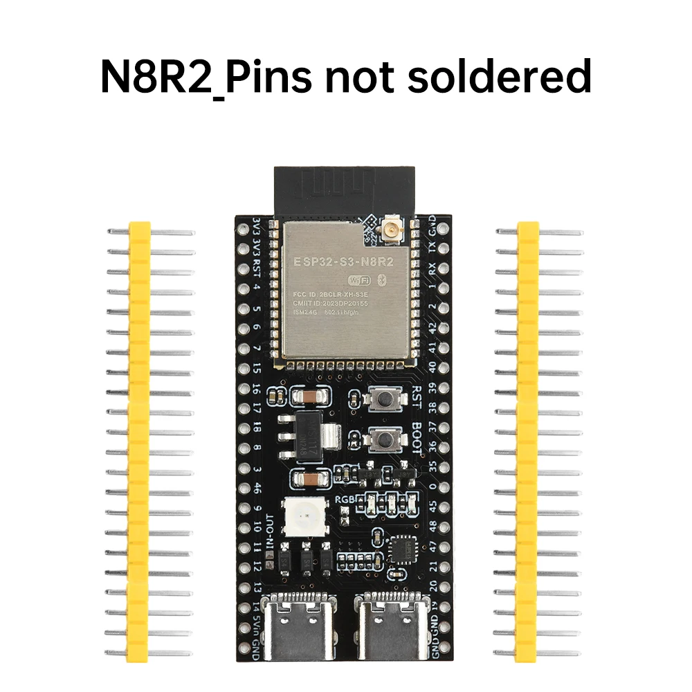 ตัวเลือกสินค้า ESP32-S3-N16R8/N8R2 บอร์ดพัฒนา Wi-Fi และบลูทูธ พอร์ต Type-C คู่พร้อมตัวเชื่อมต่อเสาอากาศ