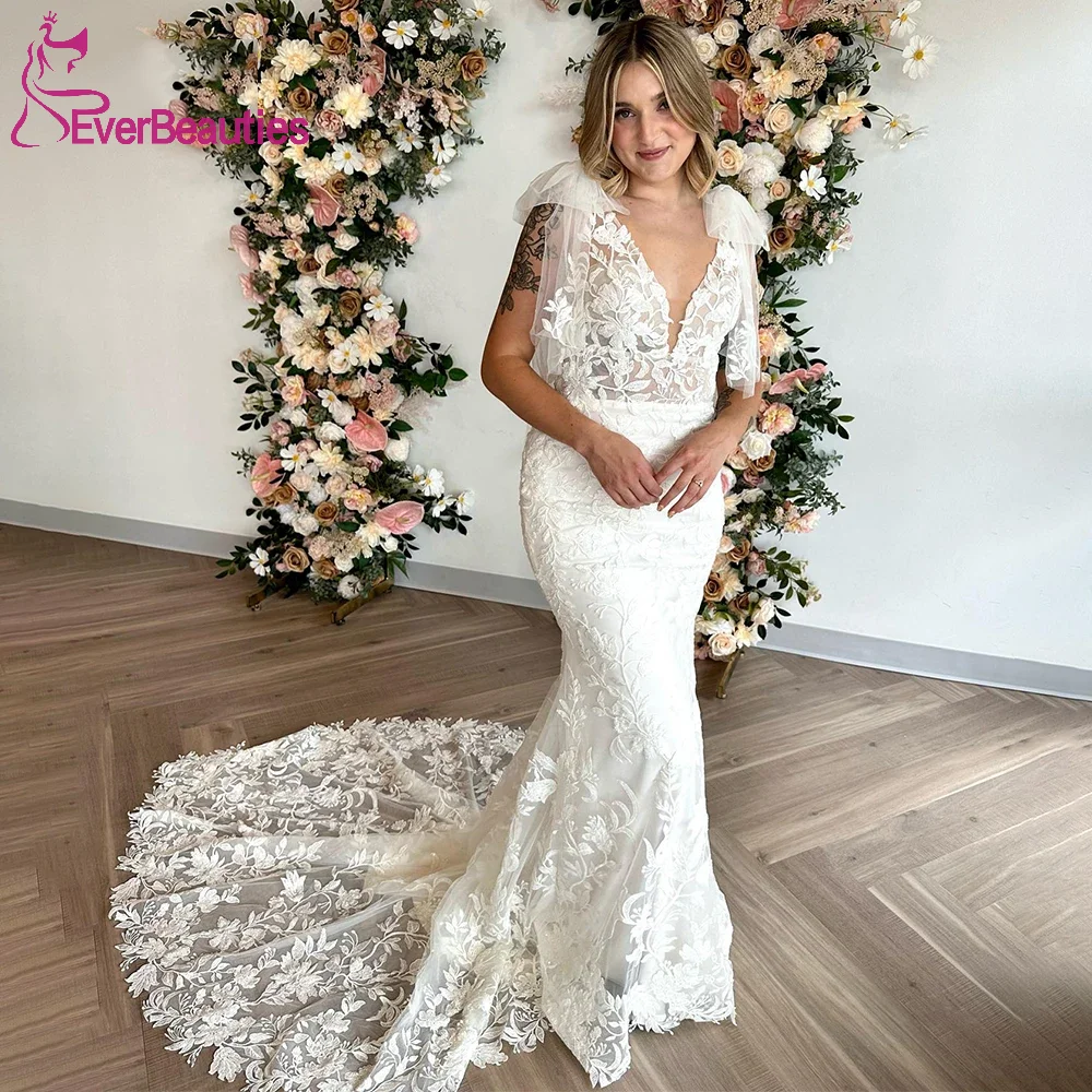 

Vestido De Noiva Boho Wedding Dresses for Women Lace Robe De Mariée свадебное платье Mermaid V Neck Bridal Gowns