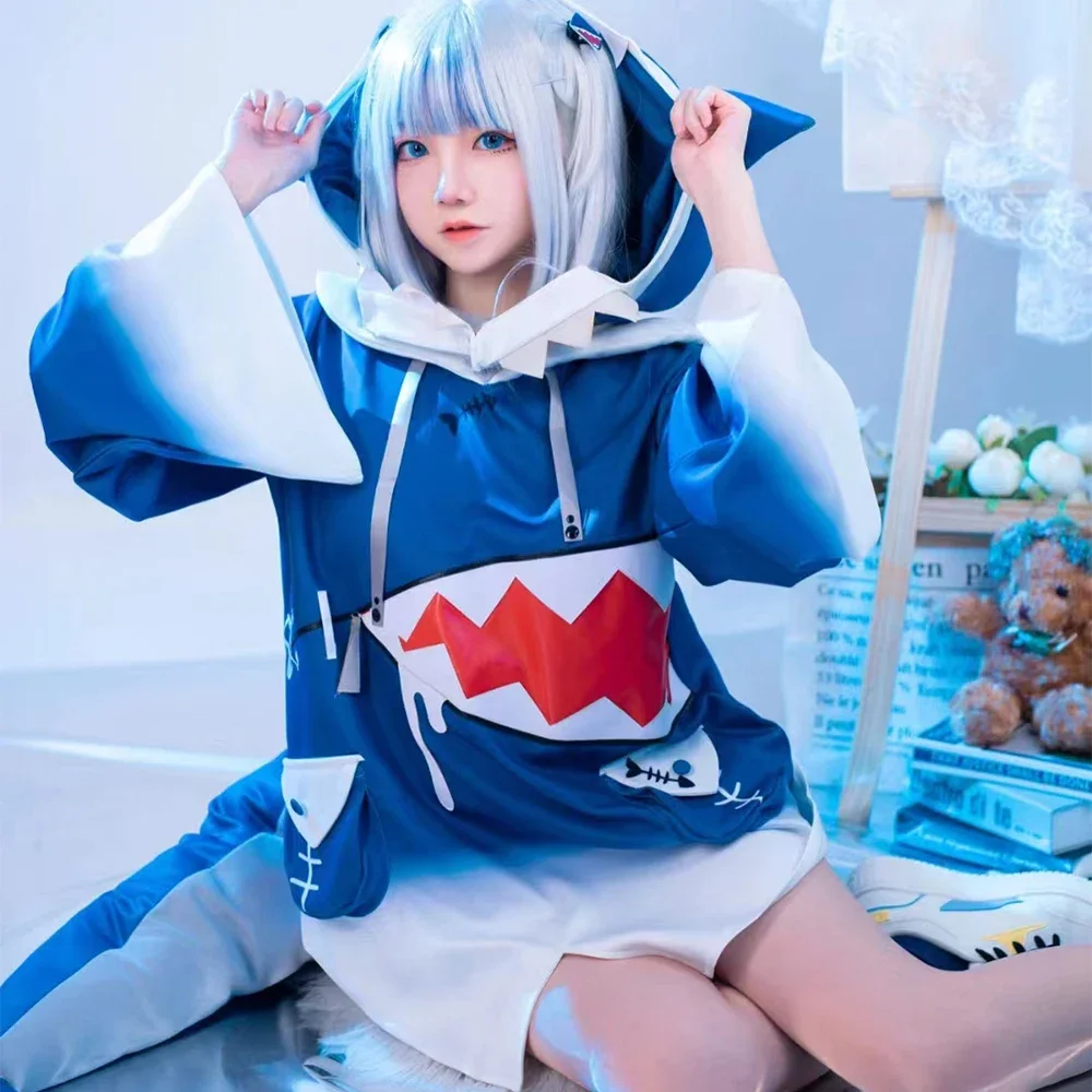 Hololive Vtuber Virtual Anchorman Gawr Gura Cosplay Costume pour filles hololive-vtuber-virtual-anchorman-gawr-gura-cosplay-costume-pour-filles