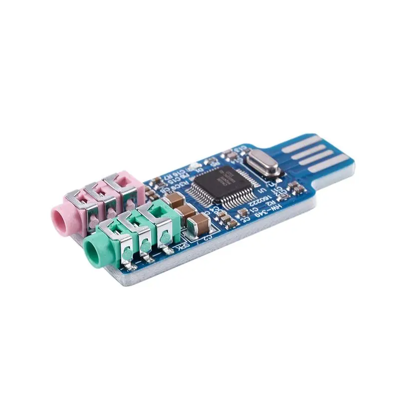 리딩-10X 프리 드라이버 USB 사운드 카드 CM108 USB 사운드 카드 칩 블루