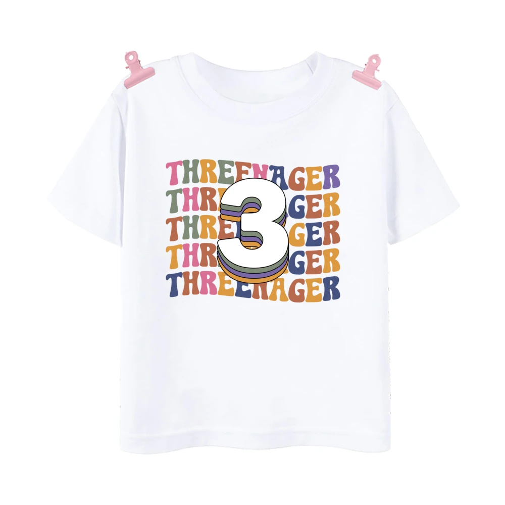 Threenager 생일 가족 매칭 셔츠,  티, 어린이 3 세 생일 파티 복장, 아빠 엄마 Sis Bro 티셔츠 상의,  롬퍼