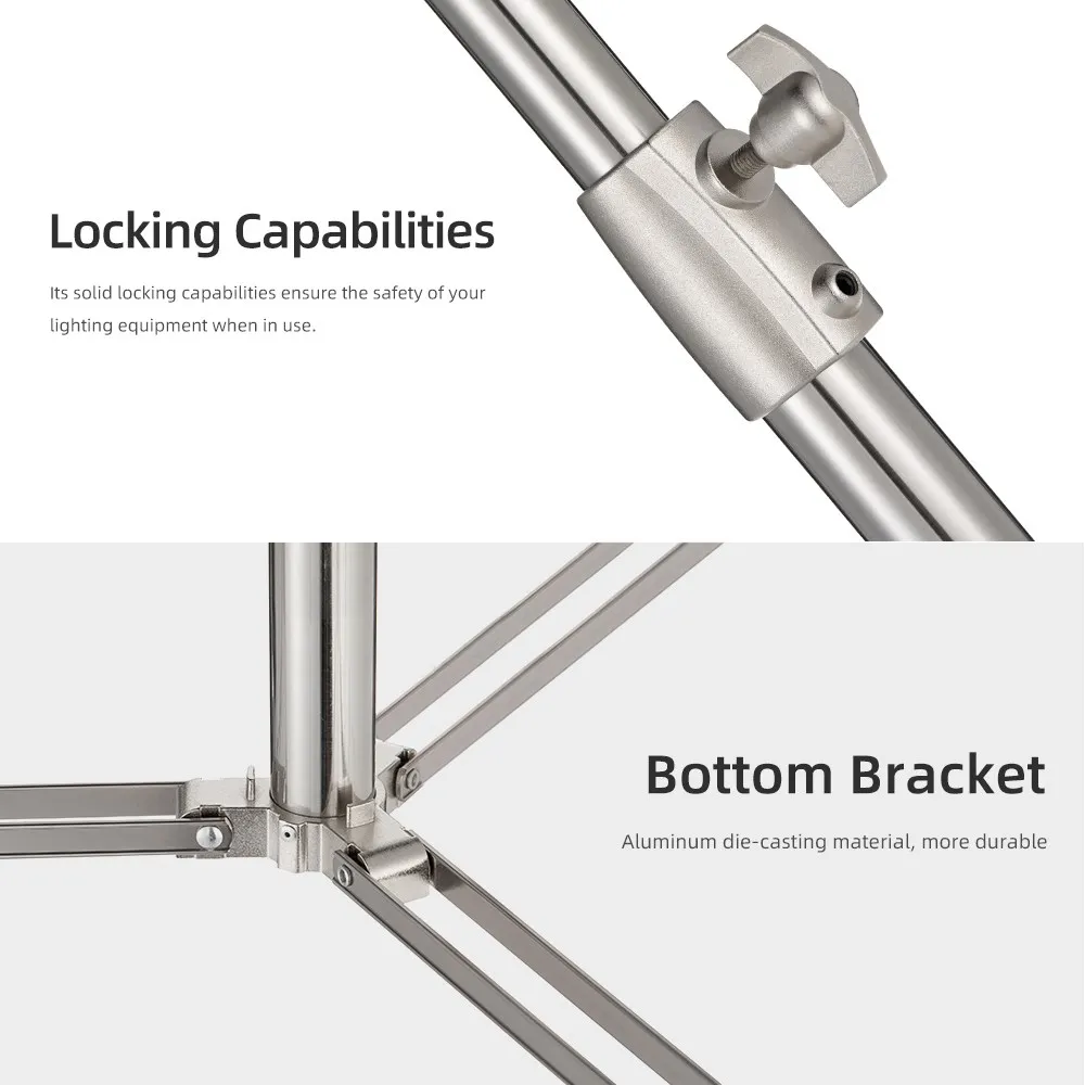 Stainless Steel 2.7M Heavy Duty Light Stand Tripod with for Photo Studio Softbox Video Flash Umbrellas Reflector Lighting