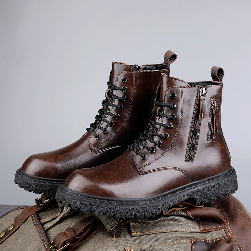 

Men's Leather Waterproof Lace Up Chukka Ankle Boots Oxford Dress Boots Casual Business Work Daily Shoes for Men
