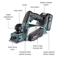Portable Electric Planer Makita Battery Lithium Woodworking Planer Woodworking Machine Rechargeable 2