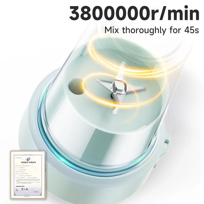 Wireless Blender Juice Electric Fruit Juicer Mixer Portable Juicer with Straw Household USB Charging 6 Blade Sippy Cup 6