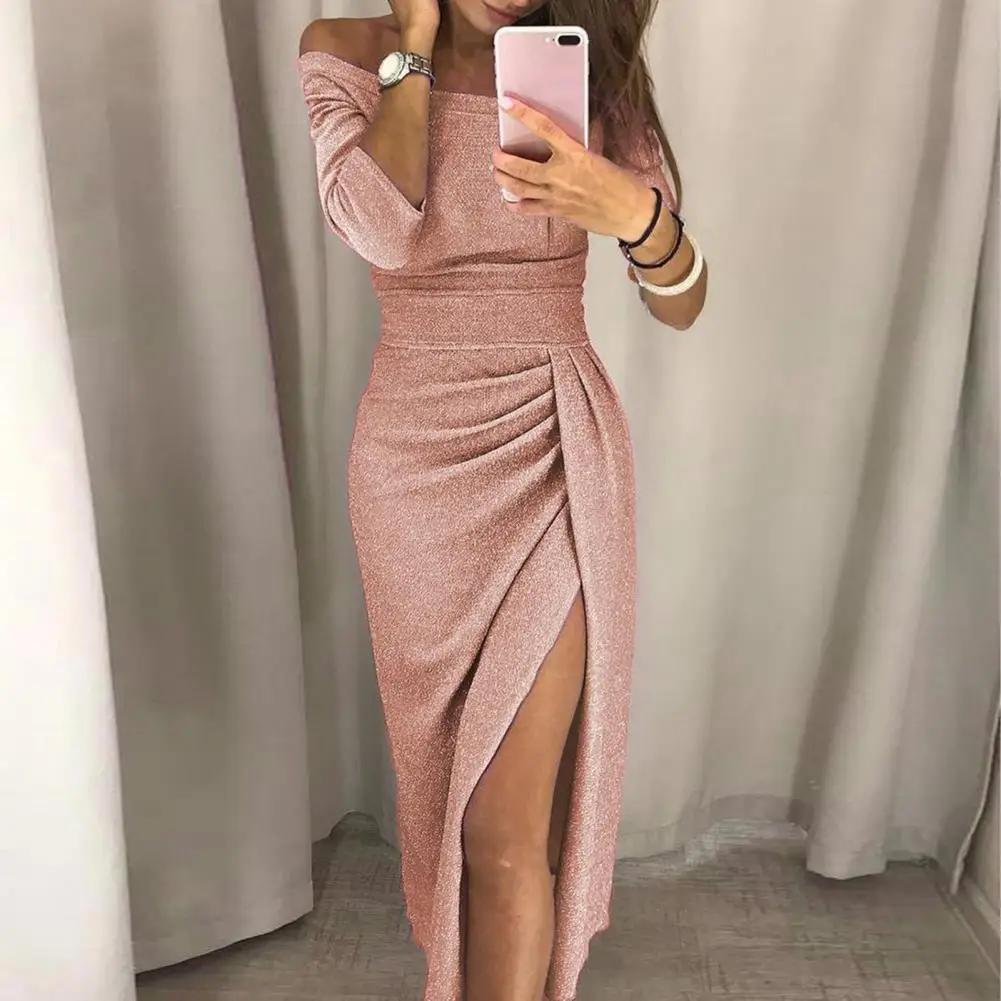 Sexy Cuello En V Envoltura Cadera Vestido De Lentejuelas | Cuotas Sin