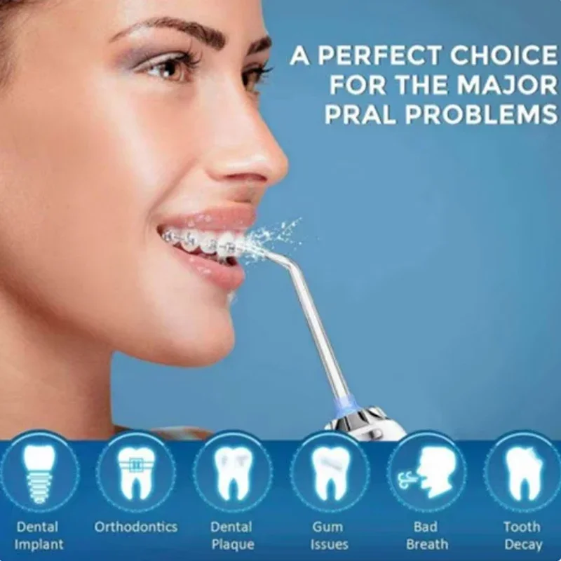 Oral Irrigator Dental Water Flosser USB Rechargeable 4 Tips 220ml