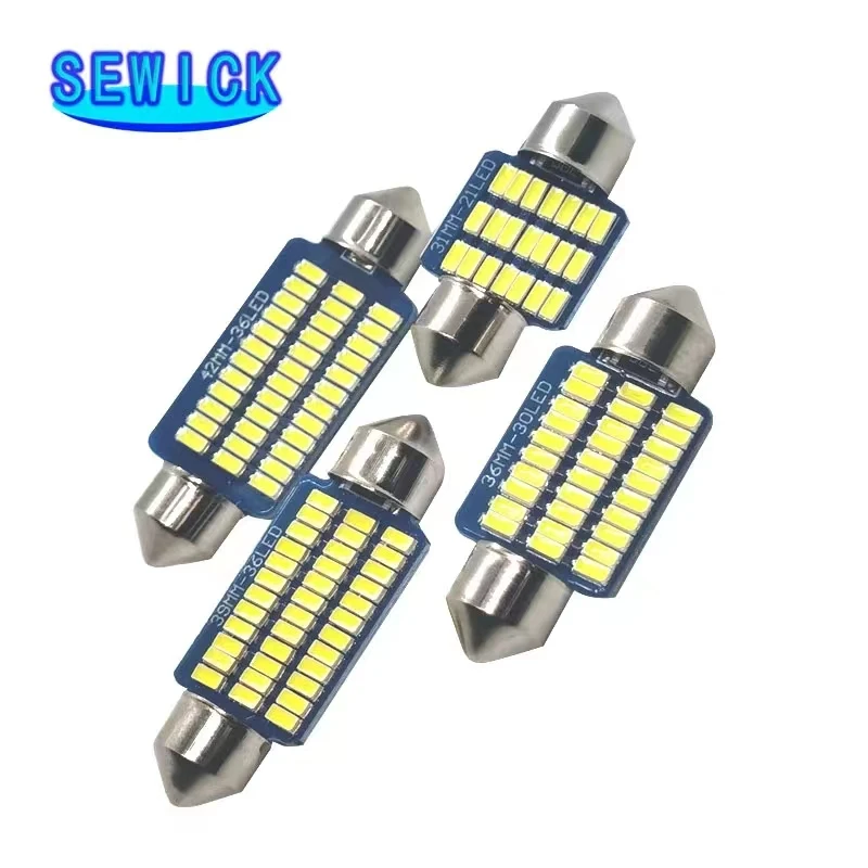 100pcs  ڵ LED ׸   4000K   C5W C10W 31mm 36mm 39mm 41mm ڵ  õ   12V