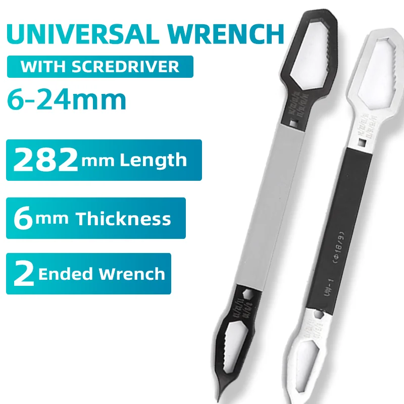 

6-24mm Universal Torx Wrench Self-tightening Adjustable Glasses Spanner Board Double-head Torx Spanner Hand Tools