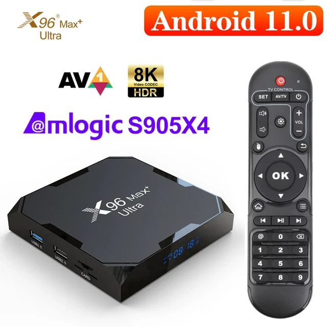 X96Max Plus Ultra TV Box Android 11 Amlogic S905X4 4GB/32GB 4GB/64GB TV BOX AV1 8K Wifi BT X96 Max Media Player TV Set Top Box