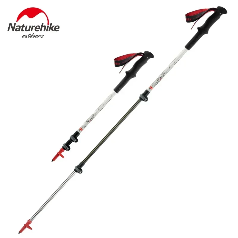 Naturehike Telescopic Carbon Fiber Baton Ultralight Externally Locked Telescopic Trekking Poles Portable Climbing Hiking Stick 4