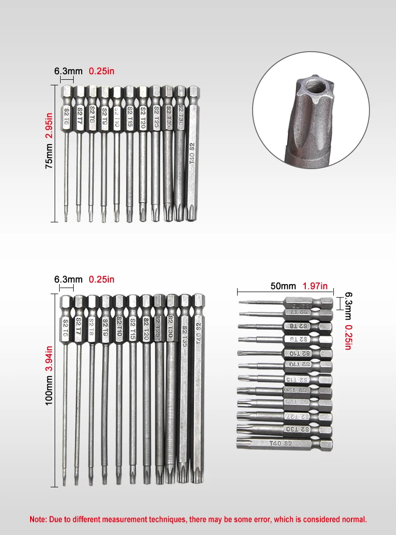 50-75-100mm Hohlschraubendreher-Set mit Sechskantgriff und Verlängerung, S2-Stahl, Schraubendreher-Bits, Schraubendreher-Werkzeug – Detail 7