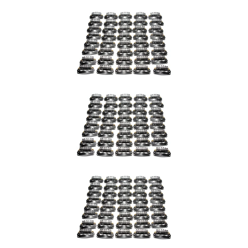 

120Pcs U-Shaped Clamp For Hair Extensions Wig Clips DIY Comb Black Frame
